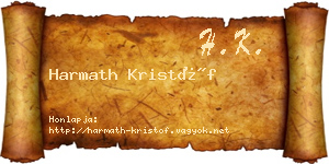 Harmath Kristóf névjegykártya