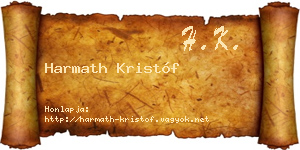 Harmath Kristóf névjegykártya